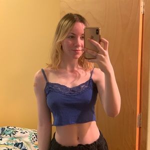 Lacy Cropped Purple Cami!